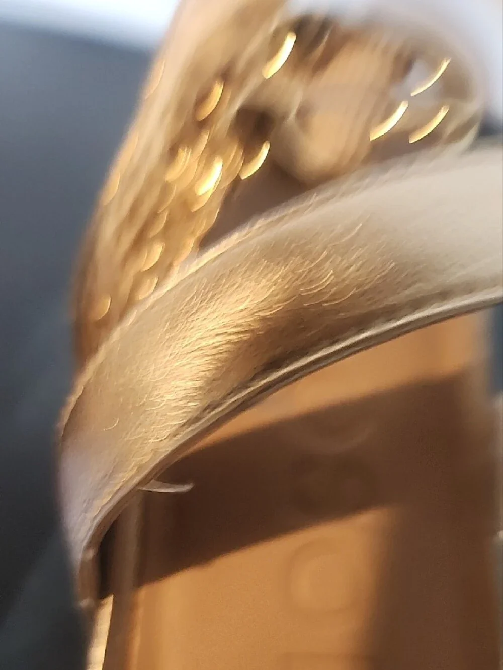 AEROSOLES Rose Gold Snake-Print Platform Sandals